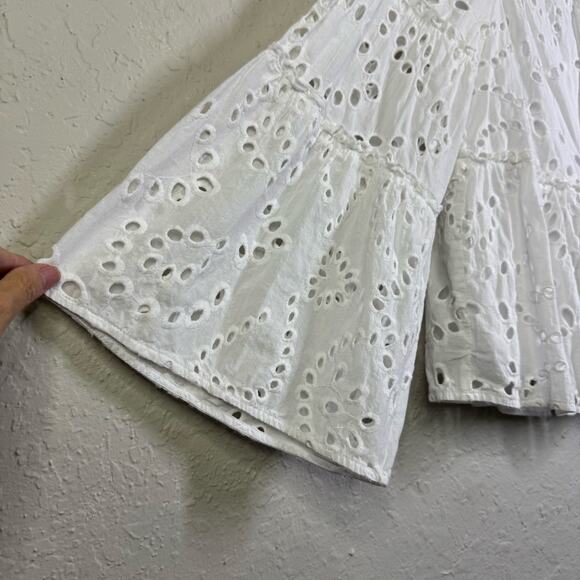 TUCKERNUCK Blouse Small Eloise Eyelet A-Line Silhouette Bell Sleeves Lined - Picture 9 of 15